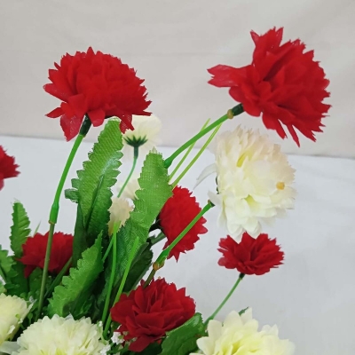 Picture of 40cm Long Multicolor Silk Artificial Flowers Stick - 20-28 Heads, Plastic and Fabric - Ideal for Home, Restaurant, Wedding, and Festival Decoration-Multicolor