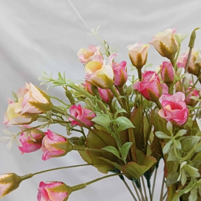 Picture of "Chrysanthemum Silk Flower Bouquet, 25-28 Multicolor Blooms per Stick, 2 Sticks, 32x20 cm, Artificial and Realistic, Ideal for Home, Wedding, and Garden Décor, Fabric and Plastic."-Multicolor