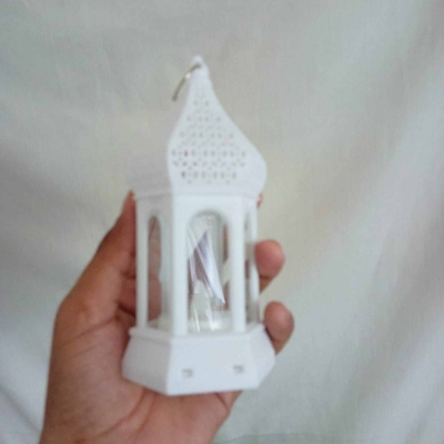 Picture of "LED Lantern for Ramadan - 14cm Morocco Wind Multi-Color Candle Lamp | Battery-Powered ABS Plastic Light for Eid Mubarak and Home Decor"-Multicolor