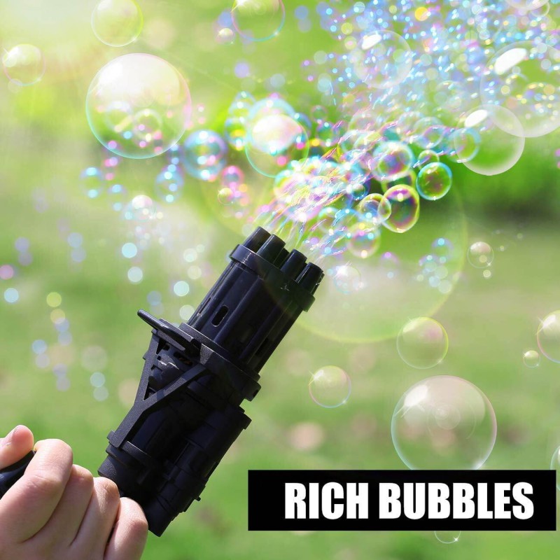 Picture of Bubble Machine  Cool Toys & Gift for Kids, Gatling Bubble Gun for Toddlers, Automatic Gatling Bubble Machine Gun, Newly Outdoor Bubble Toys for Boys and Girls-Black