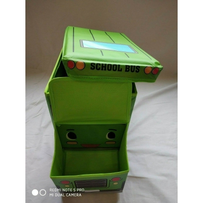 Picture of Toy Storage Ottoman Kids Toy Books play box Bedroom Stool Car Folding Chest Seat-Multicolor
