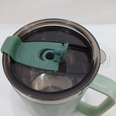 Picture of Arham Thermos Stainless Steel Vacuum for hot and Cold Beverages with Lid Handle (400 ml) (Blue) Stainless Steel Coffee Mug  (400 ml)-Green