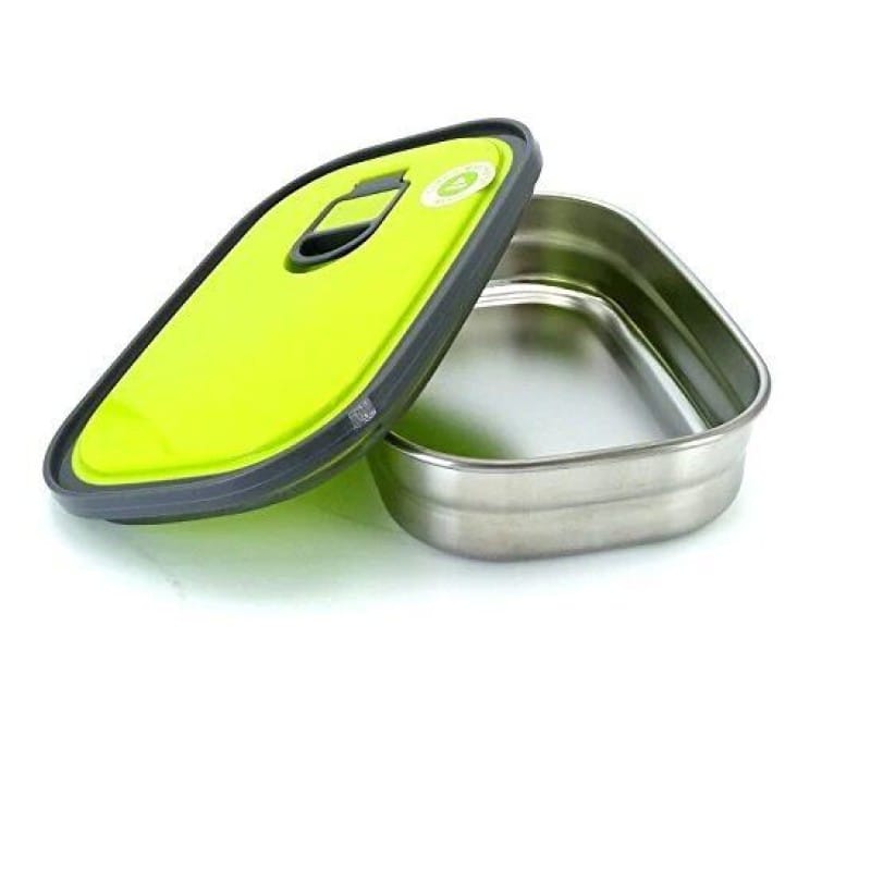 Picture of 1 pcs 1.1L Rectangle Stainless Steel Food Container lunch box for outdoor-Silver