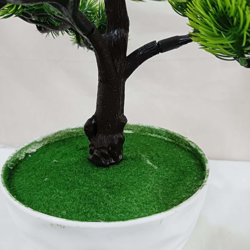 Picture of 7-Head Artificial Pine Tree Bonsai - 43*24cm - Green Potted Plant for Garden & Office Decor-Multicolor
