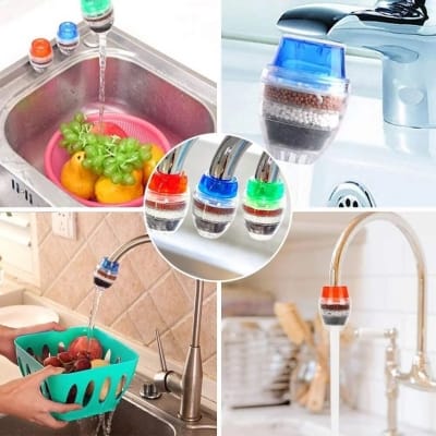 Picture of 5-Layer Activated Carbon Faucet Nozzle Water Filter for Kitchen Tap Purifier-Multicolor
