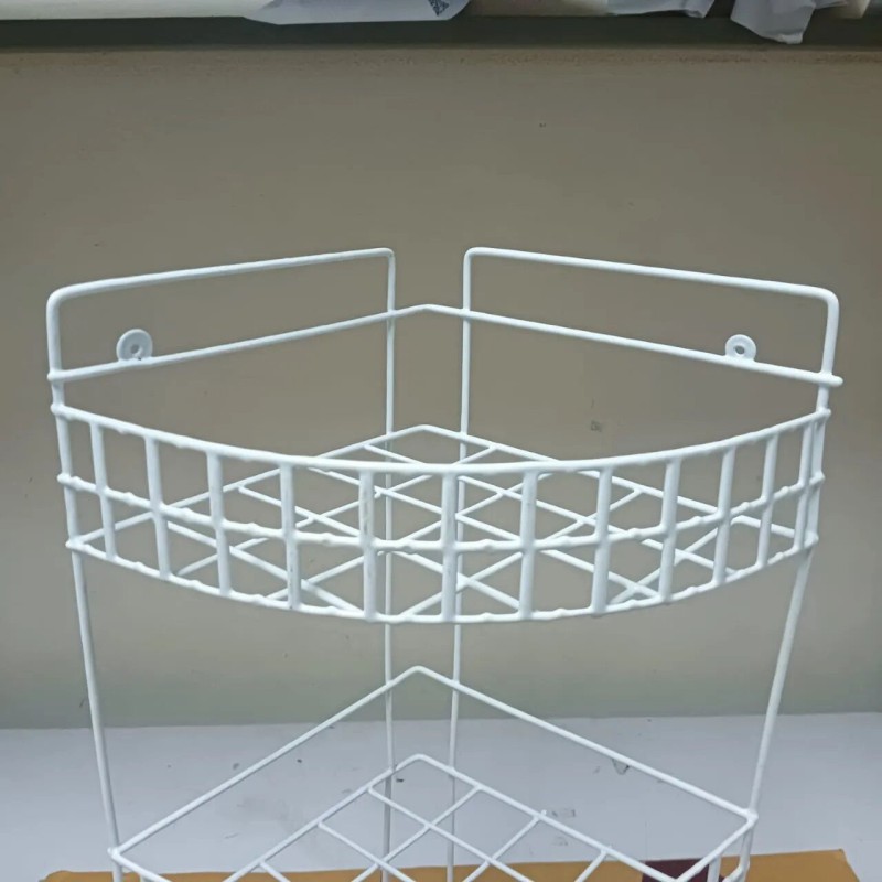 Picture of "Space Saving 3-Step Triangle Corner Rack – White Hanging Kitchen Organizer, Durable Iron, Easy Installation – 1 Pc"-White
