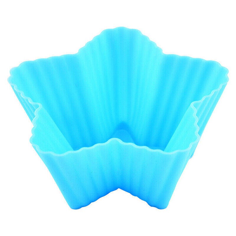 Picture of 6Pcs Star Silicone Mold Heart Cupcake Soap Silicone Cake Mold Muffin Baking Mold Tools Bakery Pastry Tools Bakeware Kitchen-Multicolor
