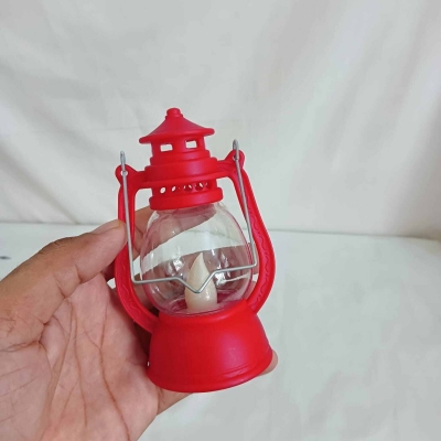 Picture of "12cm Halloween Retro LED Oil Lamp - Multi-Color ABS Plastic Lantern for Birthday Parties, Christmas Gifts, and Ramadan Decoration | Battery-Powered Table and Room Lighting"-Multicolor