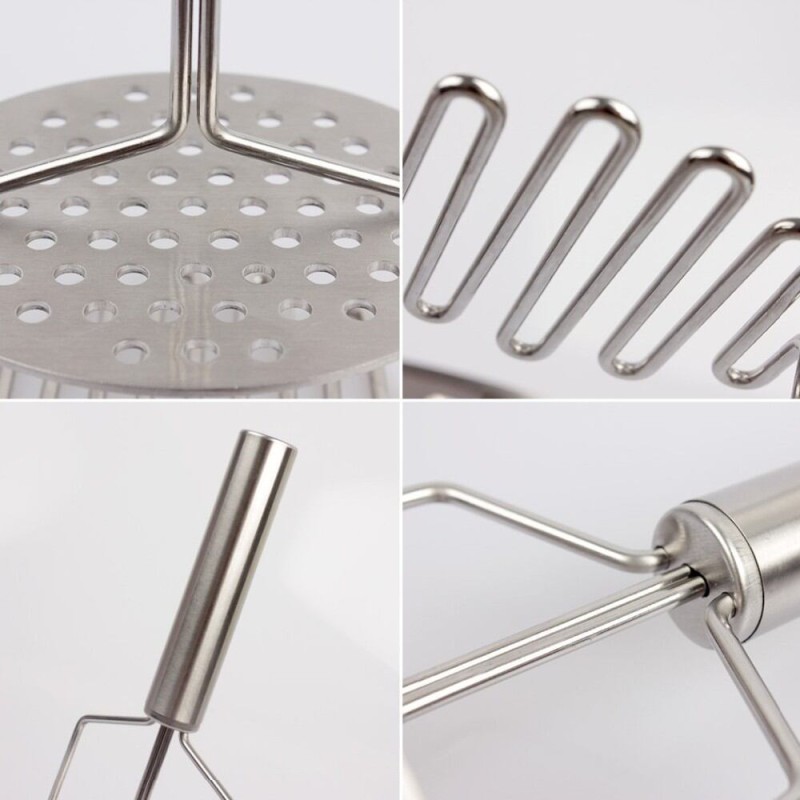 Picture of Stainless Steel Hand Potato/Vegetable/Pav bhaji Masher (Silver)-Silver