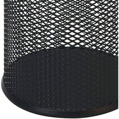 Picture of Black Metal Cylinder Desk Organizers (2 Pieces) - Multifunctional Pencil Holders, Durable & Fireproof, High-Temperature Resistant, Coated Finish, 9.5 x 8.5 cm, Large Capacity for Office & Student Desks-Black