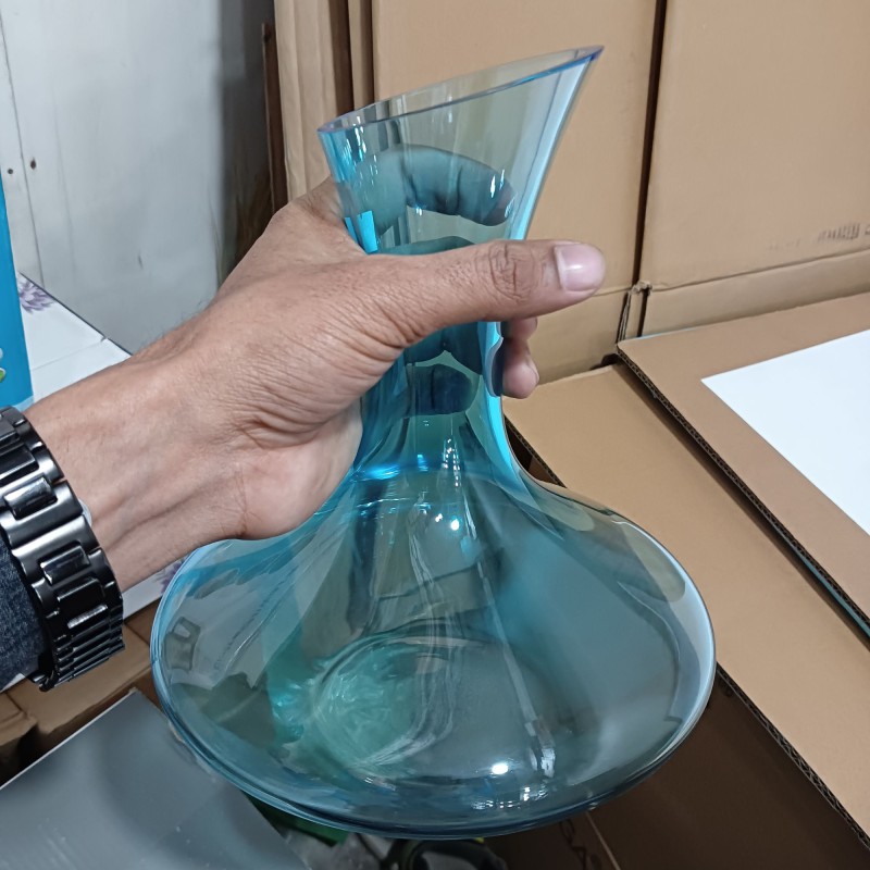 Picture of Whiskey Decanter Wine Decanter Crystal color Wine Decanter - 100% Hand Blown Lead-Free Crystal Glass Red Wine Carafe Wine Gift (Color : blue)-Blue