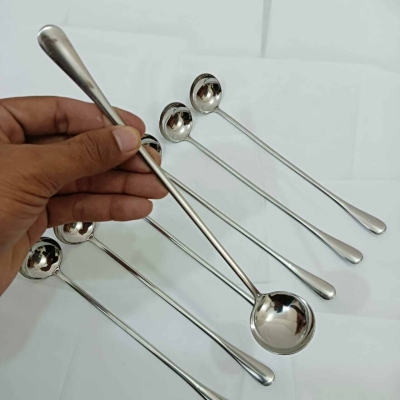 Picture of Lionel Long handle 2 pcs set pickling spoon stainless steel silver color mirror polish spoon best for cutlery 23 cm long-Silver