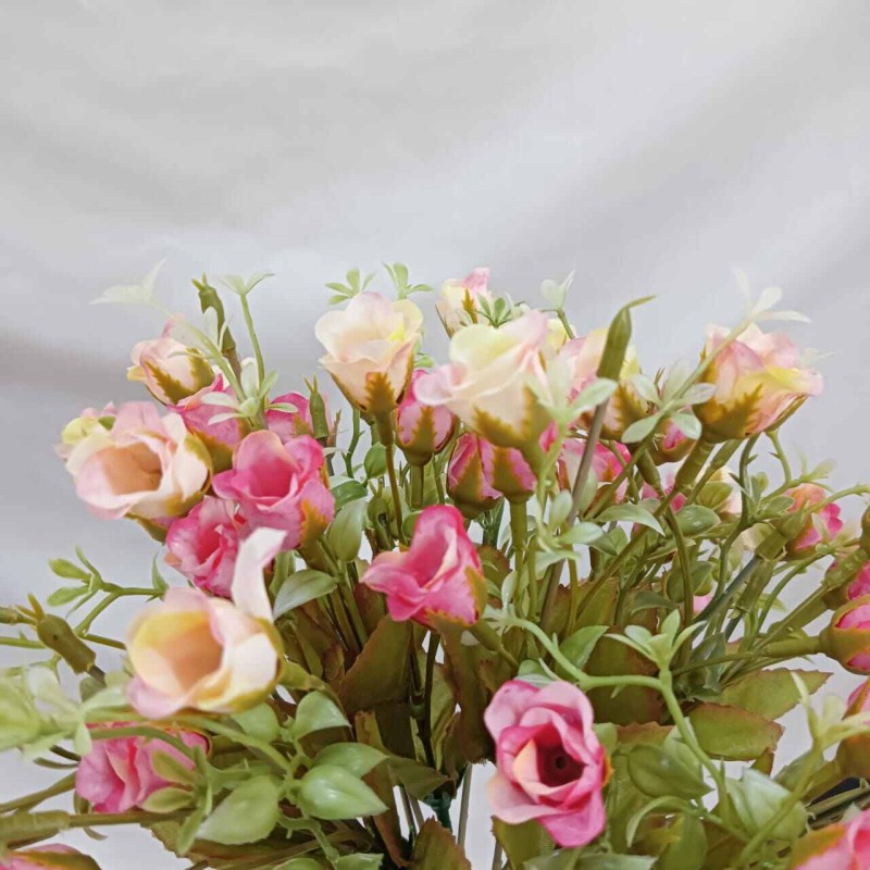 Picture of "Chrysanthemum Silk Flower Bouquet, Artificial and Realistic, 25-28 Multicolor Blooms per Stick, 2 Sticks, 32x20 cm, Perfect for Home Decor, Wedding Party, Garden Decoration, Fabric and Plastic Construction."-Multicolor