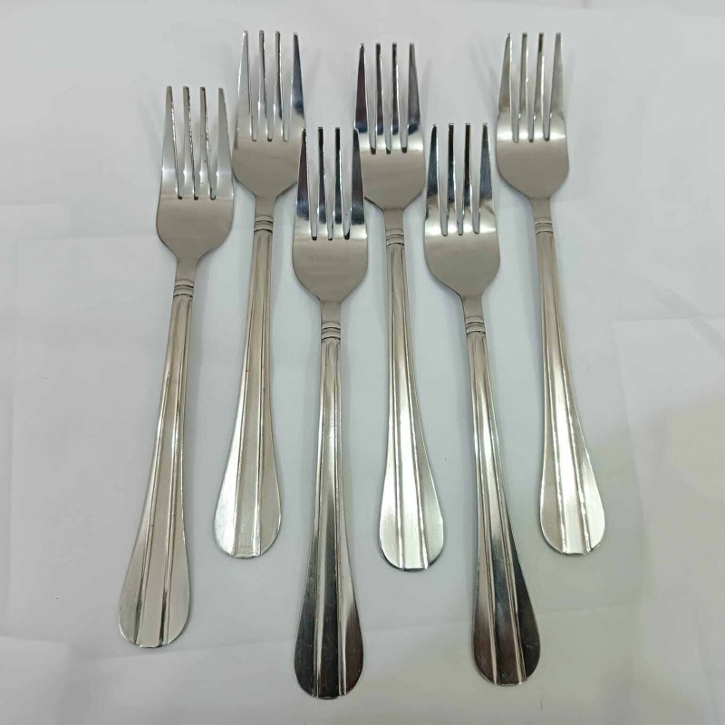 Picture of Lionel 6 pcs stainless steel Dessert fork spoon silver color best for tableware line design 19 cm long-Silver
