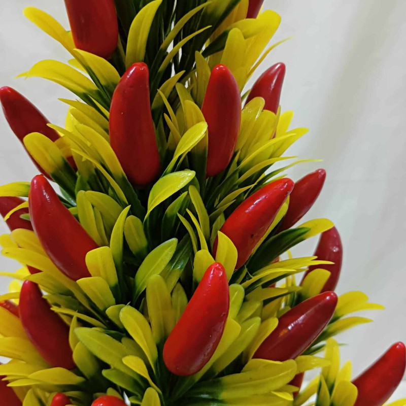 Picture of Fake Chili Plant: Artificial Chili Tree Mini Potted Plant for Home, Kitchen, Wedding, and Party Decoration (1)-Multicolor