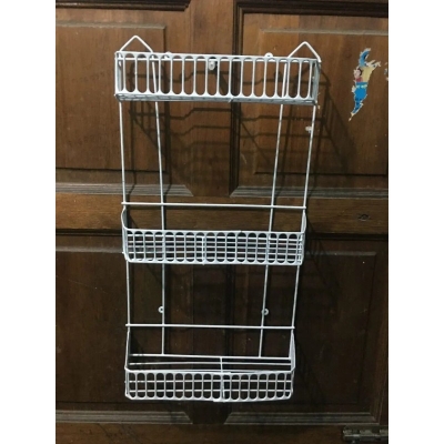 Picture of "White 3-Layer Kitchen Rack – Square Wall Hanging Design, Durable Iron Material, Easy Installation, Modern Space Saver for Kitchen Accessories – 1 Pc"-White