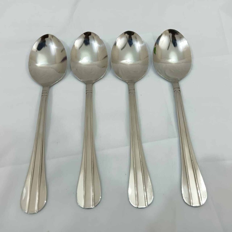 Picture of Lionel 6 pcs stainless steel Dessert spoon silver color best for tableware line design 19 cm long-Silver