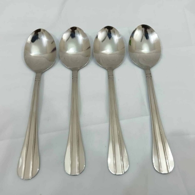 Picture of Lionel 6 pcs stainless steel Dessert spoon silver color best for tableware line design 19 cm long-Silver
