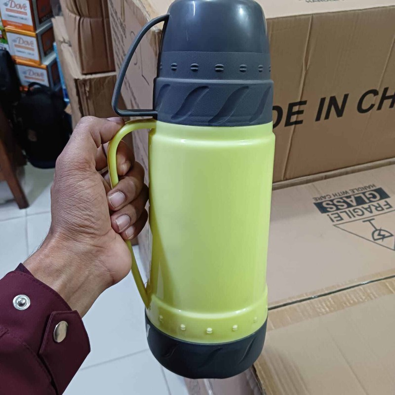 Picture of Boss 1L capacity Vacuam Flask Plastic body and Glass rifil with a cup-Multicolor