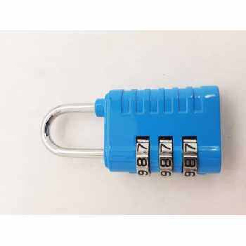 Picture of 3-Digit Number Combination Anti-Theft Zinc Alloy Lock-Resettable PIN Number Padlock for Door,Luggage, Suitcase-Polished Finishing-Multicolor