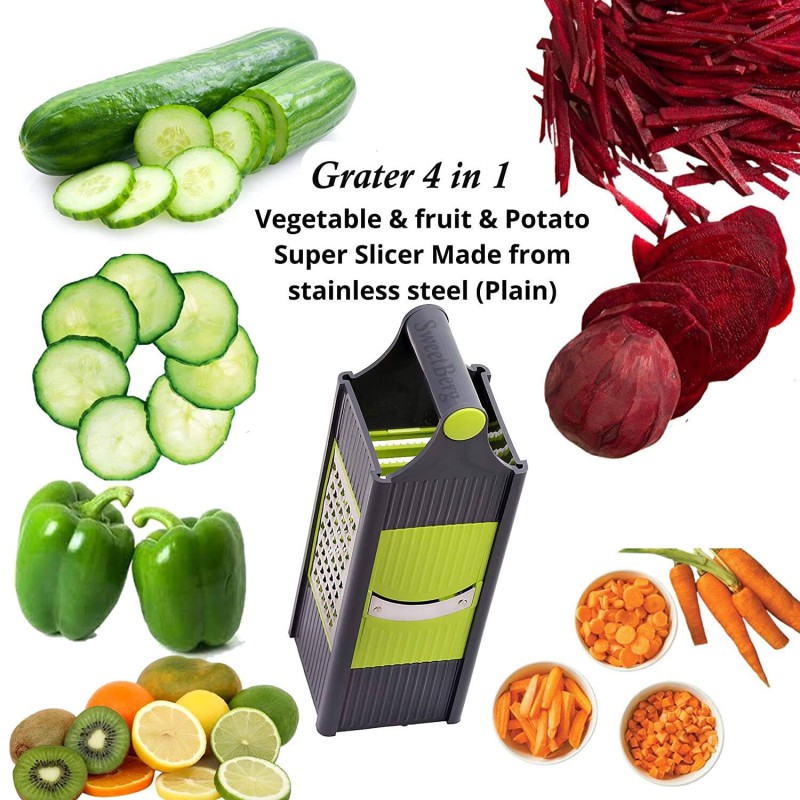Picture of Plastic 4 in 1 Vegetable Slicer/Potato Chips Maker Grater with 4 Sides Vegetable Choppers-Potato Chips Maker Vegetable Potato Slicer and Smooth Grip-Multicolor