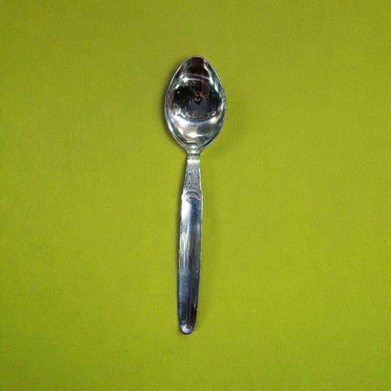 Picture of 1 pcs Square Shape 22cm Stainless Steel Table Spoon, Silver Serving Kitchen Tool-Silver