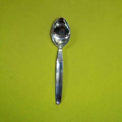 Picture of 1 pcs Square Shape 22cm Stainless Steel Table Spoon, Silver Serving Kitchen Tool-Silver