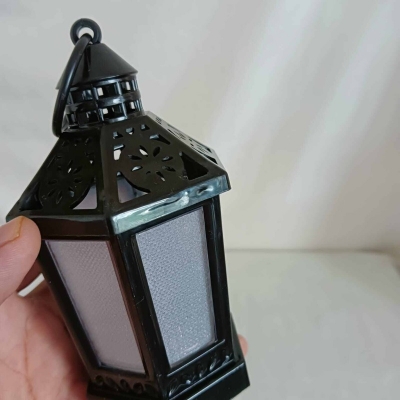 Picture of "14cm LED Lantern Wind Lights - Set of 2 Multi-Color Candle Lamps for Ramadan Kareem and Islamic Party Decorations | Battery Operated"-Multicolor