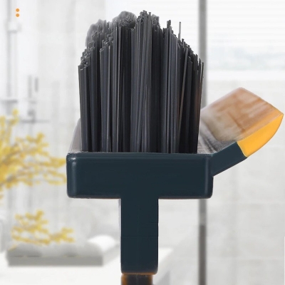 Picture of New Floor Scrub Brush 2 In 1 Cleaning Brush Long Handle Removable Wiper Magic Broom Brush Squeegee Tile Kitchen Cleaning Tools-Multicolor