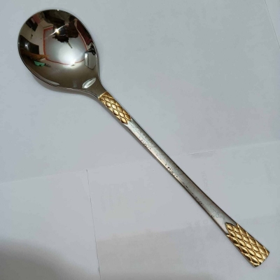 Picture of AYD 1 pcs premium quality Big Size sup spoon 20 cm long Sup spoon golden and Silver spoon , Best tableware Sup Spoon Design-2-Gold