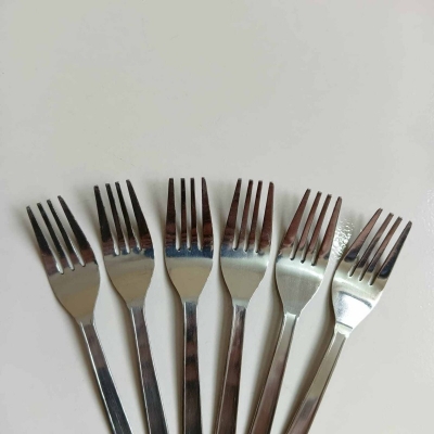 Picture of Rosy 6 pcs Stainless steel Fork spoon silver for kitchen 15cm long best spoon for House, Kitchen, Travel, restaurant  etc-Silver