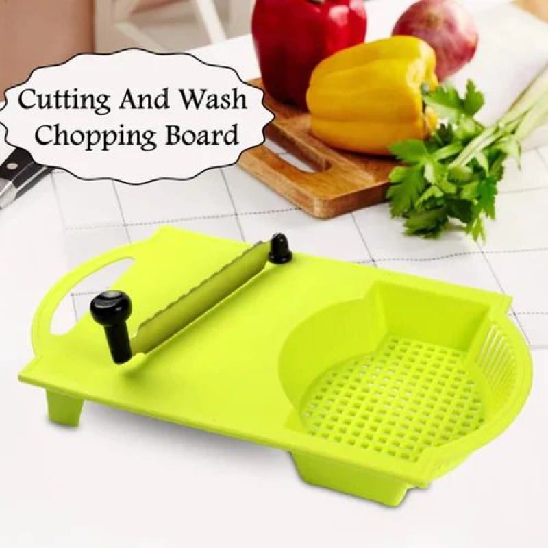 Picture of  Enterprise Chop & Wash 14 inch x 9.3 Plastic Chopping Board with Knife Multi Crusher Cutter Chopper

46%
off-Green