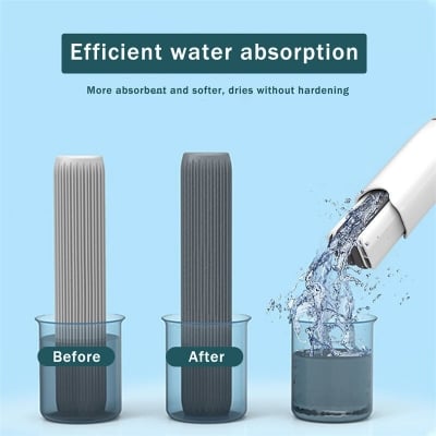 Picture of Portable Mini Mop Hand Washable Desktop Cleaning Mini Mop, Lazy Self-Squeeze Mini Mop, for Desktop Glass Cleaning Bathroom Crevice Absorbent Mopuit Glass-White