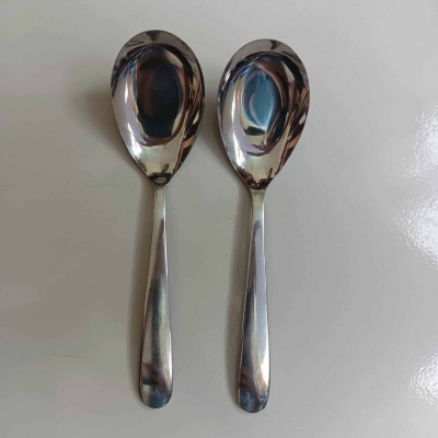 Picture of 2 pcs Lionel Sup Spoon Lionel Thai Chinese Stainless Steel Soup Spoons 14.5 cm Long-Silver