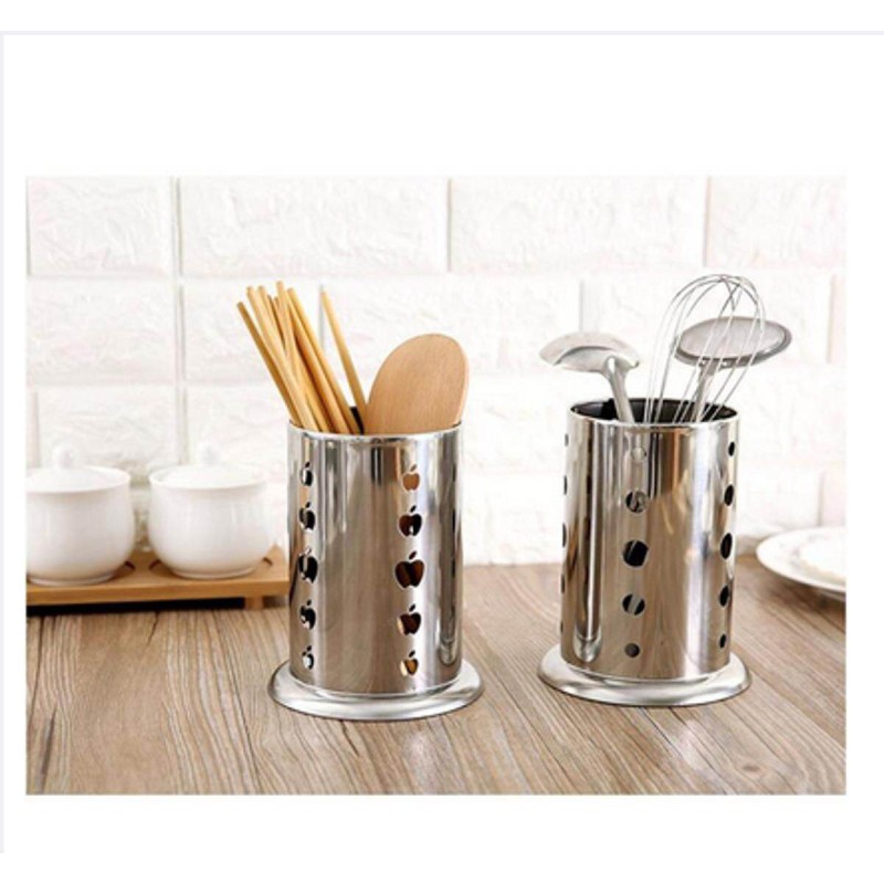 Picture of 1 pcs Stainless Steel Settling Cage Spoon Box Straw Durable Convenient Practical and Useful-Silver