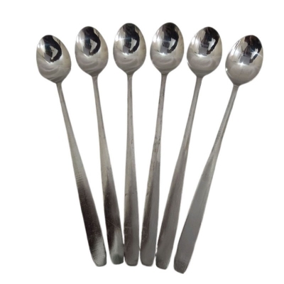 Picture of 6 pcs stainless steel long hundle pickling spoon silver colour  8 inch long-Silver