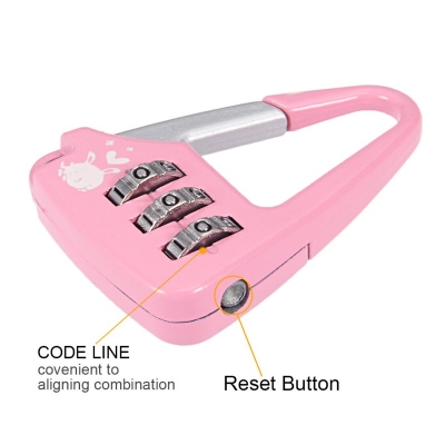 Picture of Premium Quality - 3 Digit Combination Padlock, 3.5mm Shackle, Zinc Alloy Padlock Pink - Modern - Choice Expression - Understated Sophistication-Pink