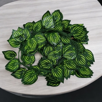 Picture of 12pcs 7ft Artificial Wall Hanging Green Leaves for Decoration-Multicolor