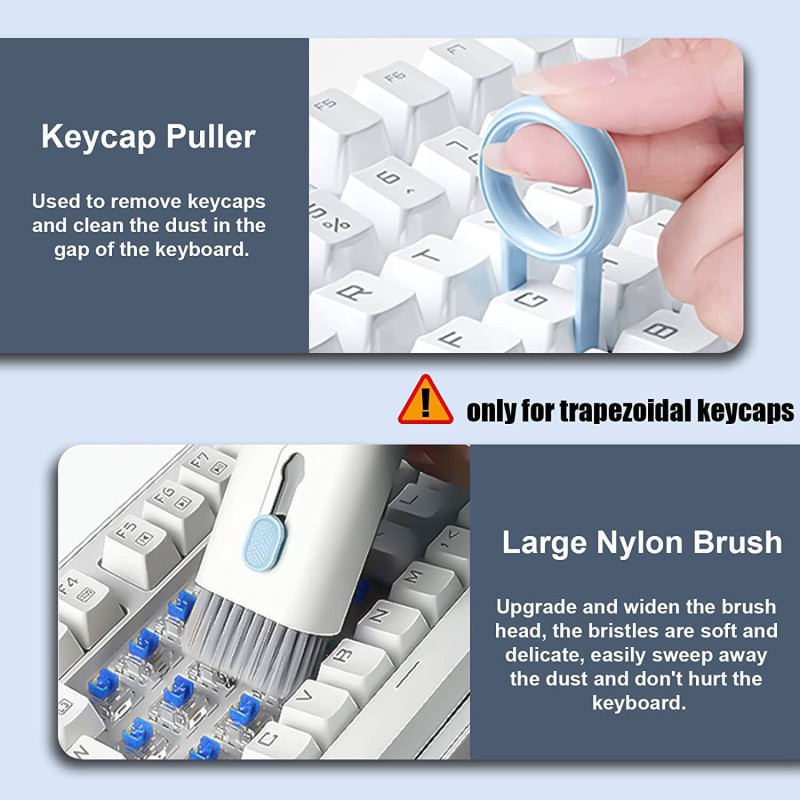 Picture of 7-in-1 Electronics Cleaner Kit - Keyboard Cleaner kit, Portable Multifunctional Cleaning Tool for PC Monitor/Earbud/Cell Phone/Laptop/Computer/Bluetooth Earphones-Multicolor