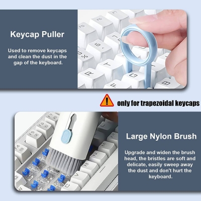 Picture of 7-in-1 Electronics Cleaner Kit - Keyboard Cleaner kit, Portable Multifunctional Cleaning Tool for PC Monitor/Earbud/Cell Phone/Laptop/Computer/Bluetooth Earphones-Multicolor