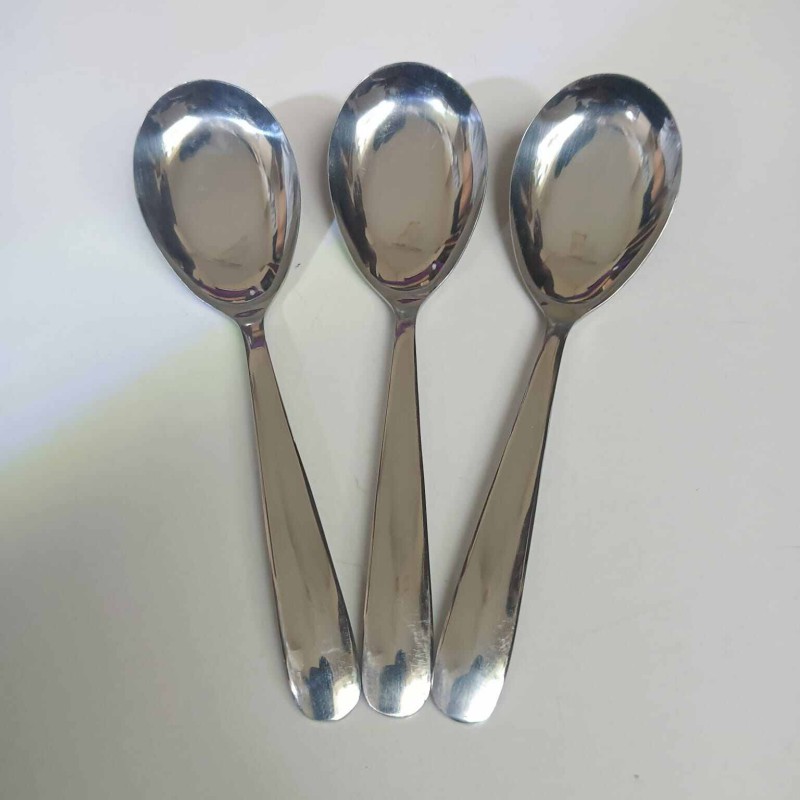 Picture of 6 pcs set Lionel Sup Spoon Lionel Thai Chinese Stainless Steel Soup Spoons 14.5  cm Long-Silver