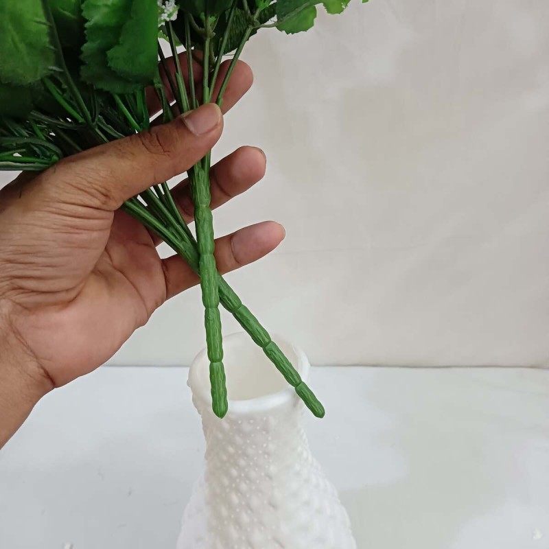 Picture of 2-Piece Multicolor Silk Flower Sticks - 40-50 Heads, 40cm Long with Vase - Plastic and Fabric - Ideal for Home, Restaurant, Wedding-Multicolor