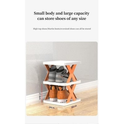 Picture of Space-Saving Folding Shoe Rack: 5-Tier Adjustable Multi-Layer Organizer for Closets and Bedrooms-Multicolor