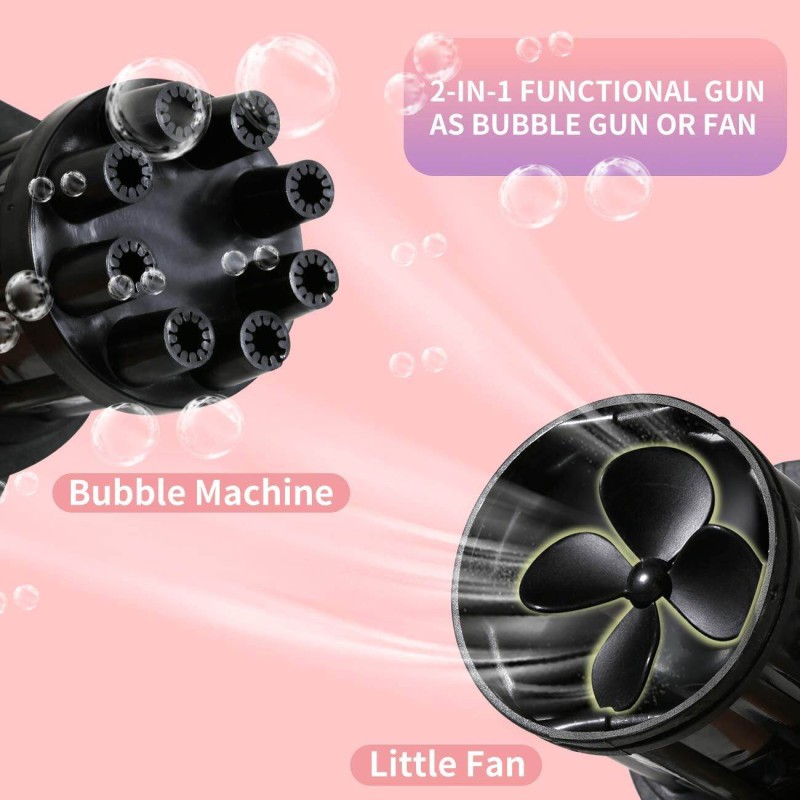 Picture of Bubble Machine  Cool Toys & Gift for Kids, Gatling Bubble Gun for Toddlers, Automatic Gatling Bubble Machine Gun, Newly Outdoor Bubble Toys for Boys and Girls-Black
