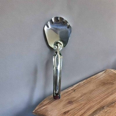 Picture of 23cm Stainless Steel Serving Spoon for Rice & Vegetables, Kitchen Tool in Silver-Silver