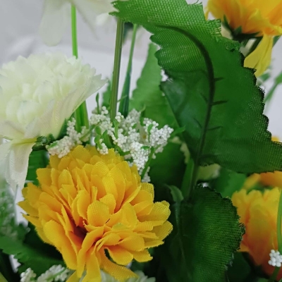 Picture of Multicolor Silk Artificial Flowers Stick, 20-28 Heads - 40cm Long, Ideal for Home and Restaurant Decor-Multicolor