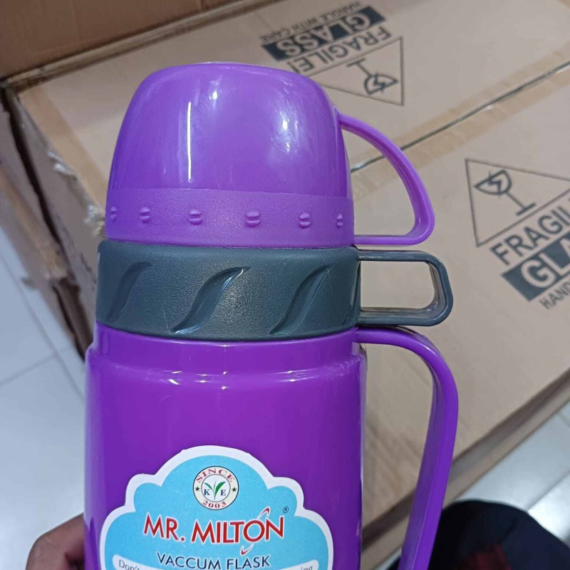 Picture of Mr Milton 1L capacity Vacuam Flask Plastic body and Glass rifil with a 2cup-Multicolor