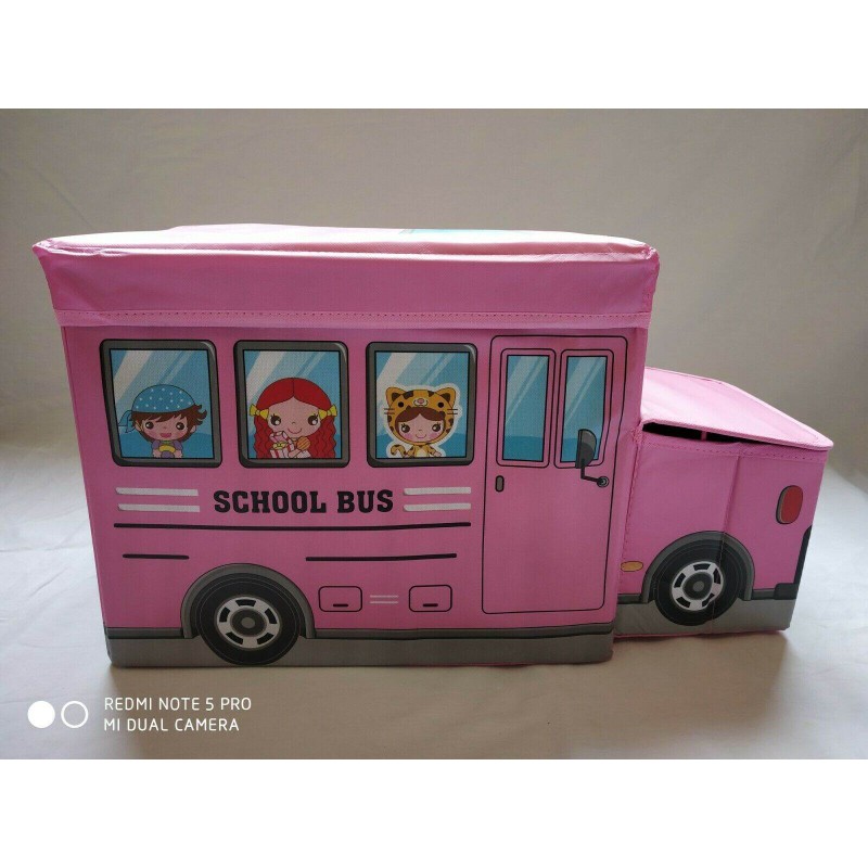 Picture of Toy Storage Ottoman Kids Toy Books play box Bedroom Stool Car Folding Chest Seat-Multicolor