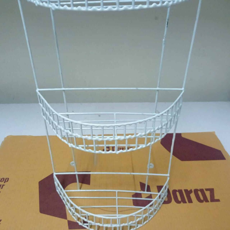 Picture of High-quality 3 level wall storage shelf white-White
