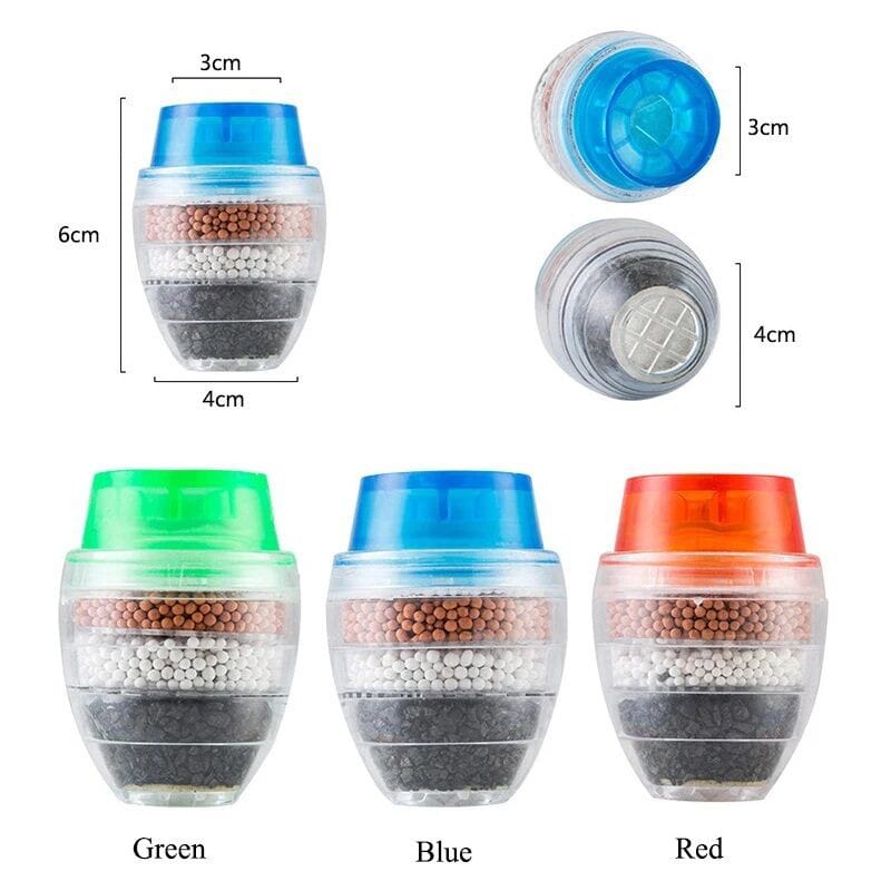 Picture of 1 pcs 5-layers Purifier Tap Filter Water Saving Kitchen Faucet Bubbler Activated Carbon Filtration Shower Head Nozzle Cleaning Filters-Multicolor